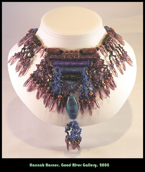 Swarovski Purple Blue Lampwork Large Necklace